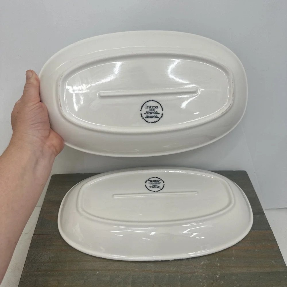 Set of 2 INTESA HOME Wildflowers Oval Serving Tray 13